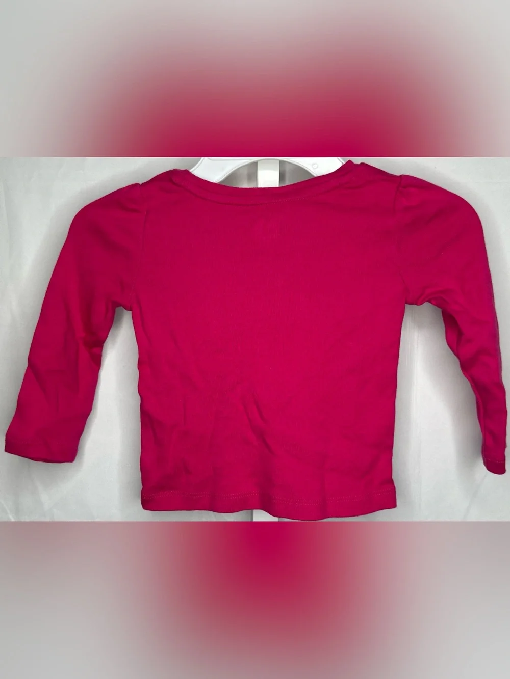 GAP Girls Bright Pink Logo Tee with Floral Embroidery